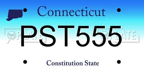 PST555 Connecticut License Plate