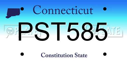 PST585 Connecticut License Plate