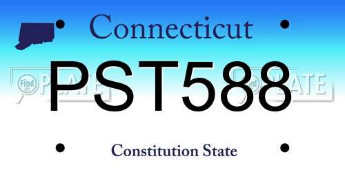 PST588 Connecticut License Plate