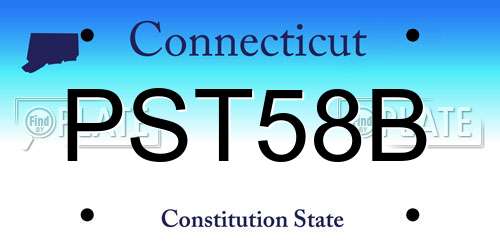 PST58B Connecticut License Plate