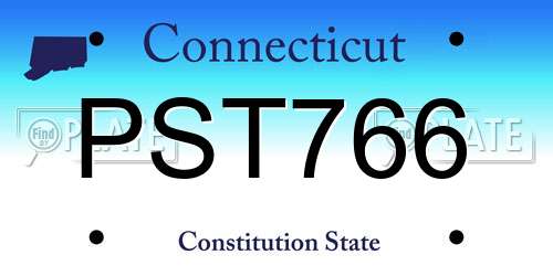PST766 Connecticut License Plate
