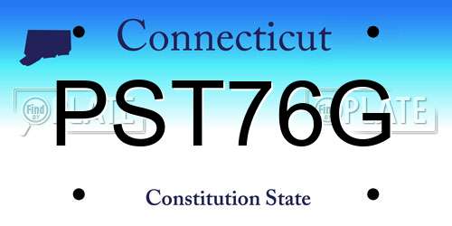 PST76G Connecticut License Plate