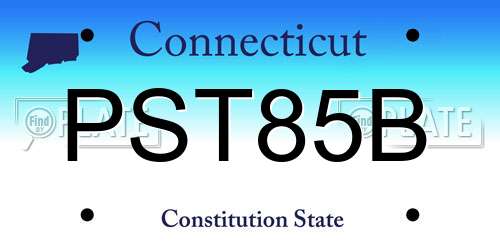 PST85B Connecticut License Plate