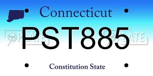 PST885 Connecticut License Plate