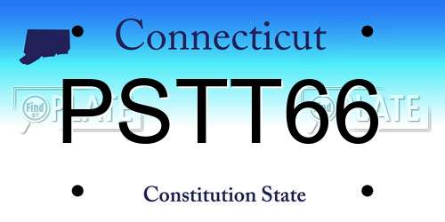 PSTT66 Connecticut License Plate