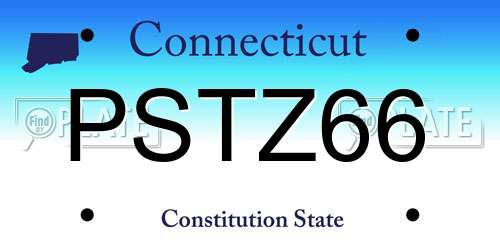 PSTZ66 Connecticut License Plate