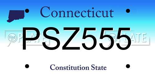 PSZ555 Connecticut License Plate