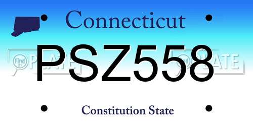 PSZ558 Connecticut License Plate