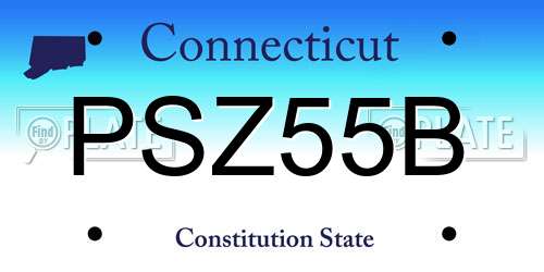 PSZ55B Connecticut License Plate