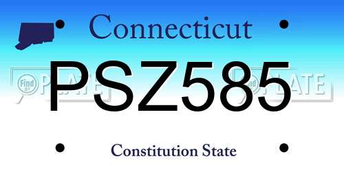 PSZ585 Connecticut License Plate