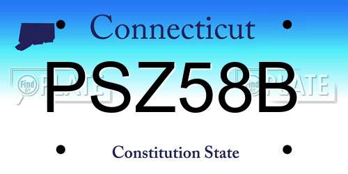 PSZ58B Connecticut License Plate
