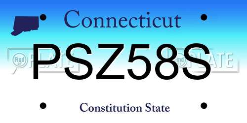 PSZ58S Connecticut License Plate