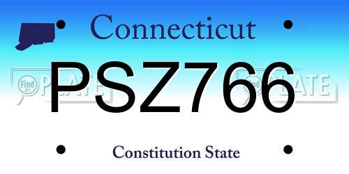 PSZ766 Connecticut License Plate