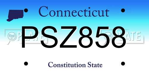 PSZ858 Connecticut License Plate