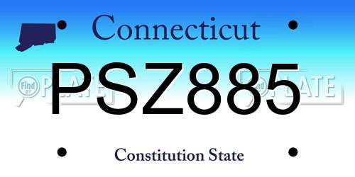 PSZ885 Connecticut License Plate