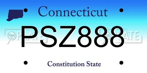 PSZ888 Connecticut License Plate