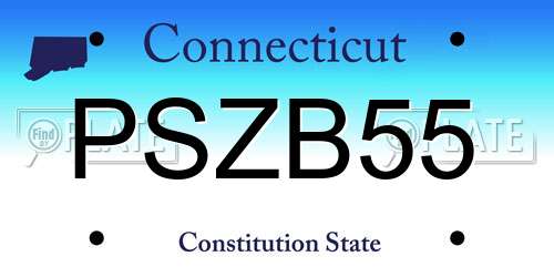 PSZB55 Connecticut License Plate