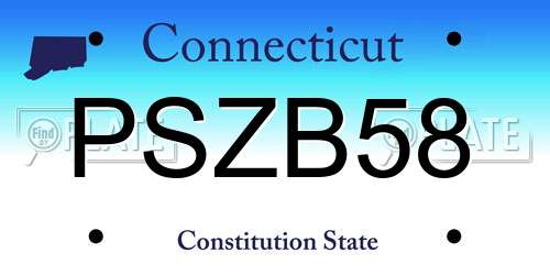 PSZB58 Connecticut License Plate