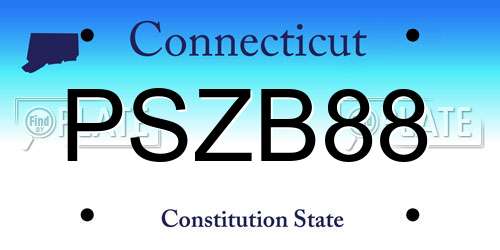 PSZB88 Connecticut License Plate