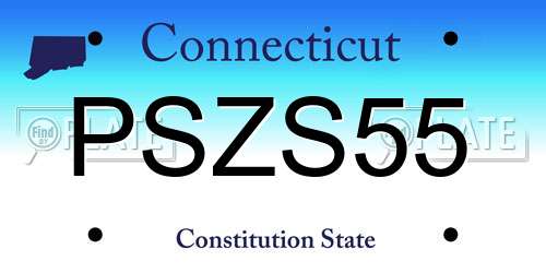 PSZS55 Connecticut License Plate