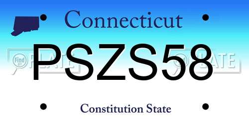 PSZS58 Connecticut License Plate