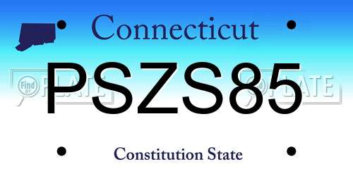 PSZS85 Connecticut License Plate