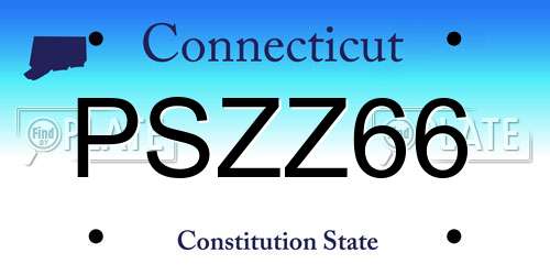 PSZZ66 Connecticut License Plate