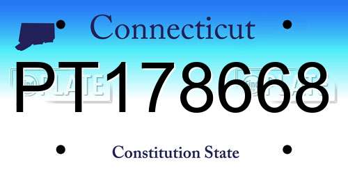 PT178668 Connecticut License Plate