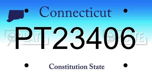 PT23406 Connecticut License Plate