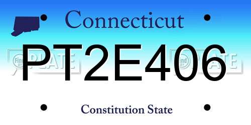 PT2E406 Connecticut License Plate