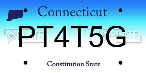 PT4T5G Connecticut License Plate