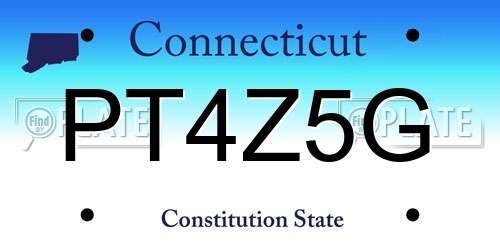 PT4Z5G Connecticut License Plate