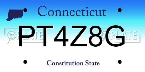 PT4Z8G Connecticut License Plate