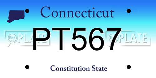 PT567 Connecticut License Plate