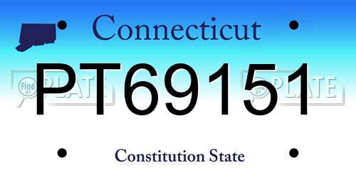 PT69151 Connecticut License Plate