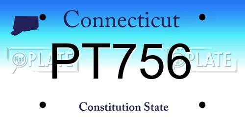 PT756 Connecticut License Plate