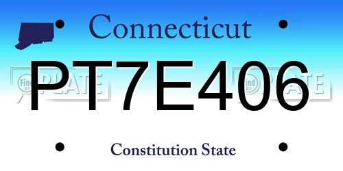 PT7E406 Connecticut License Plate