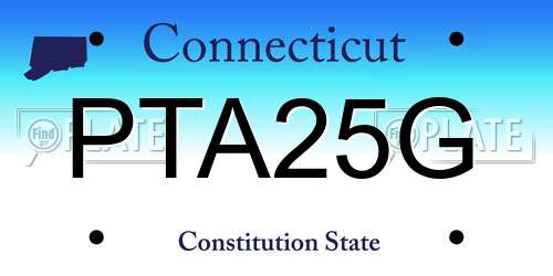 PTA25G Connecticut License Plate