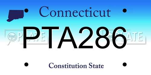PTA286 Connecticut License Plate