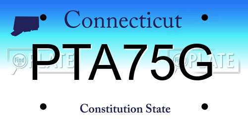 PTA75G Connecticut License Plate