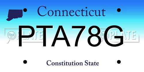 PTA78G Connecticut License Plate
