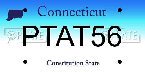 PTAT56 Connecticut License Plate