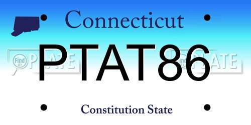PTAT86 Connecticut License Plate