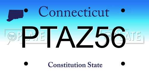 PTAZ56 Connecticut License Plate