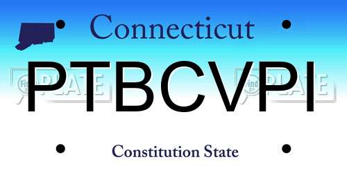 PTBCVPI Connecticut License Plate