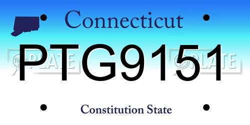 PTG9151 Connecticut License Plate