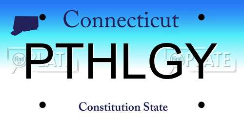PTHLGY Connecticut License Plate