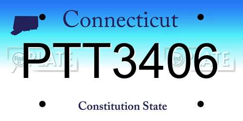 PTT3406 Connecticut License Plate