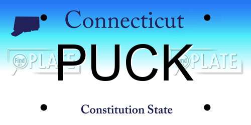 PUCK Connecticut License Plate