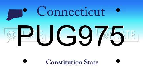 PUG975 Connecticut License Plate